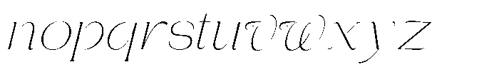 Gentano Athiroen  Italic Extra Light Expanded Font LOWERCASE
