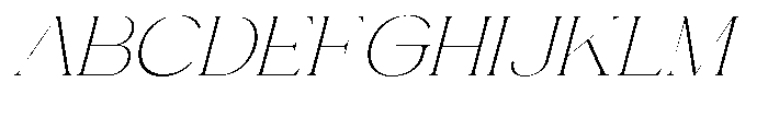 Gentano Athiroen  Italic Extra Light Extra Expanded Font UPPERCASE
