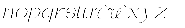 Gentano Athiroen  Italic Extra Light Extra Expanded Font LOWERCASE