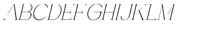Gentano Athiroen  Italic Extra Light Semi Expanded Font UPPERCASE