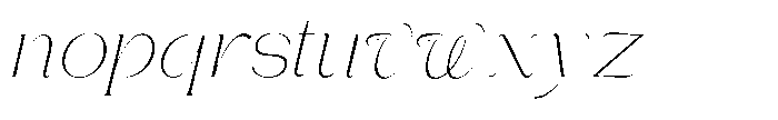 Gentano Athiroen  Italic Extra Light Semi Expanded Font LOWERCASE