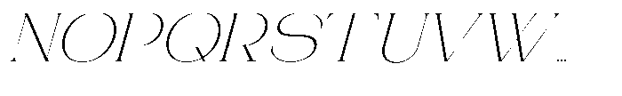 Gentano Athiroen  Italic Extra Light Ultra Expanded Font UPPERCASE