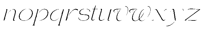 Gentano Athiroen  Italic Extra Light Ultra Expanded Font LOWERCASE