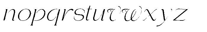 Gentano Athiroen  Italic Light Extra Expanded Font LOWERCASE