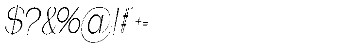Gentano Athiroen  Italic Light Ultra Condensed Font OTHER CHARS