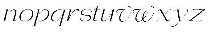 Gentano Athiroen  Italic Light Ultra Expanded Font LOWERCASE