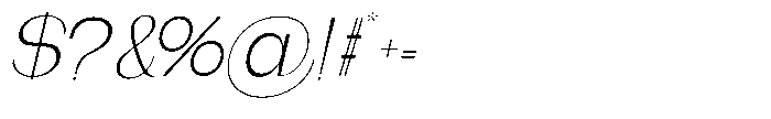 Gentano Athiroen  Italic Light Font OTHER CHARS
