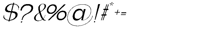 Gentano Athiroen  Italic Medium Expanded Font OTHER CHARS