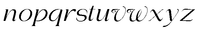 Gentano Athiroen  Italic Medium Extra Expanded Font LOWERCASE
