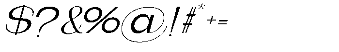 Gentano Athiroen  Italic Medium Ultra Expanded Font OTHER CHARS