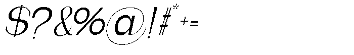 Gentano Athiroen  Italic Medium Font OTHER CHARS