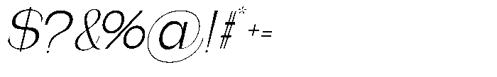 Gentano Athiroen  Italic Regular Font OTHER CHARS