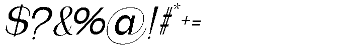 Gentano Athiroen  Italic Semi Bold Font OTHER CHARS