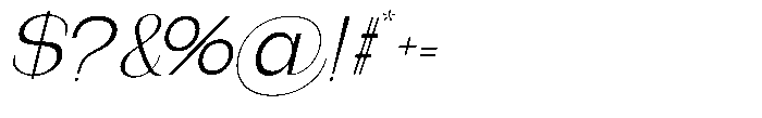 Gentano Athiroen  Italic Semi Expanded Font OTHER CHARS