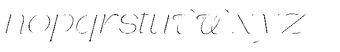 Gentano Athiroen  Italic Thin Extra Expanded Font LOWERCASE