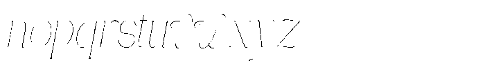 Gentano Athiroen  Italic Thin Ultra Condensed Font LOWERCASE