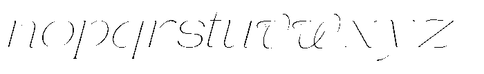 Gentano Athiroen  Italic Thin Ultra Expanded Font LOWERCASE