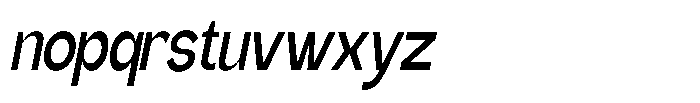 Gentano Athiroen  Sans Bold Extra Condensed Slanted Font LOWERCASE