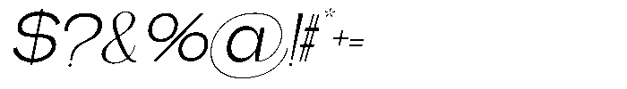 Gentano Athiroen  Sans Expanded Slanted Font OTHER CHARS