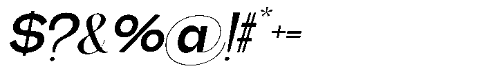 Gentano Athiroen  Sans Extra Bold Expanded Slanted Font OTHER CHARS