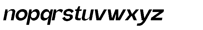 Gentano Athiroen  Sans Extra Bold Expanded Slanted Font LOWERCASE