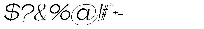 Gentano Athiroen  Sans Extra Expanded Slanted Font OTHER CHARS