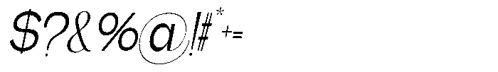 Gentano Athiroen  Sans Medium Condensed Slanted Font OTHER CHARS