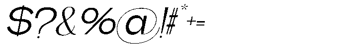 Gentano Athiroen  Sans Medium Expanded Slanted Font OTHER CHARS