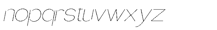 Gentano Athiroen  Sans Thin Expanded Slanted Font LOWERCASE