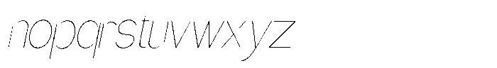 Gentano Athiroen  Sans Thin Extra Condensed Slanted Font LOWERCASE