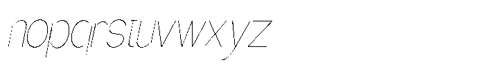 Gentano Athiroen  Sans Thin Ultra Condensed Slanted Font LOWERCASE