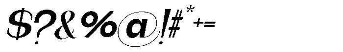 Gentano Athiroen  Serif Black Expanded Slanted Font OTHER CHARS
