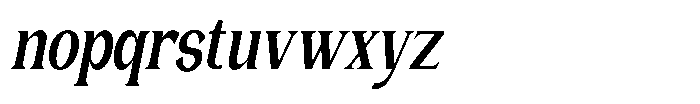 Gentano Athiroen  Serif Black Ultra Condensed Slanted Font LOWERCASE