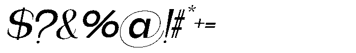 Gentano Athiroen  Serif Bold Expanded Slanted Font OTHER CHARS
