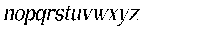 Gentano Athiroen  Serif Bold Extra Condensed Slanted Font LOWERCASE