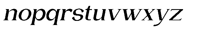 Gentano Athiroen  Serif Bold Extra Expanded Slanted Font LOWERCASE