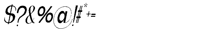 Gentano Athiroen  Serif Bold Ultra Condensed Slanted Font OTHER CHARS