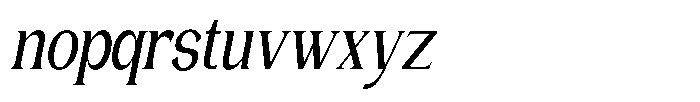 Gentano Athiroen  Serif Bold Ultra Condensed Slanted Font LOWERCASE