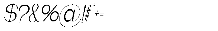 Gentano Athiroen  Serif Condensed Slanted Font OTHER CHARS