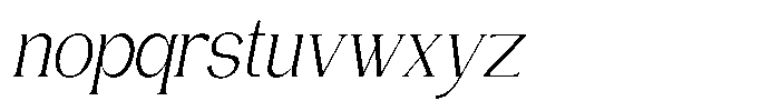 Gentano Athiroen  Serif Condensed Slanted Font LOWERCASE