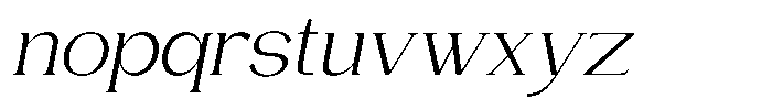 Gentano Athiroen  Serif Expanded Slanted Font LOWERCASE