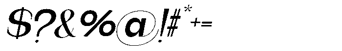 Gentano Athiroen  Serif Extra Bold Expanded Slanted Font OTHER CHARS