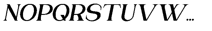 Gentano Athiroen  Serif Extra Bold Expanded Slanted Font UPPERCASE