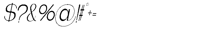 Gentano Athiroen  Serif Extra Condensed Slanted Font OTHER CHARS