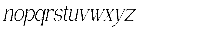 Gentano Athiroen  Serif Extra Condensed Slanted Font LOWERCASE