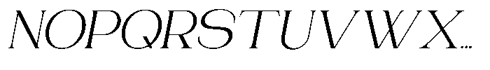 Gentano Athiroen  Serif Extra Expanded Slanted Font UPPERCASE
