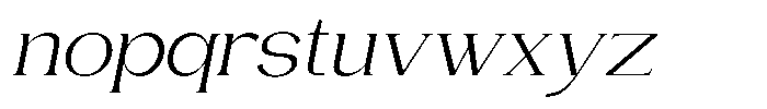 Gentano Athiroen  Serif Extra Expanded Slanted Font LOWERCASE