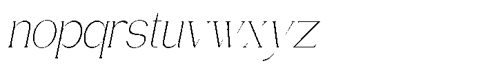 Gentano Athiroen  Serif Extra Light Condensed Slanted Font LOWERCASE