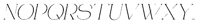 Gentano Athiroen  Serif Extra Light Expanded Slanted Font UPPERCASE