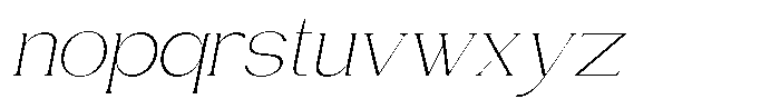 Gentano Athiroen  Serif Extra Light Expanded Slanted Font LOWERCASE